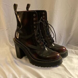 Dr Martin Kendra maroon Patton, leather heeled boot